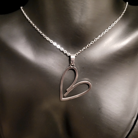 Jewelry - 2/$20 Stainless Steel Heart Necklace